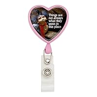 Labyrinth The Worm Quote Thing are Not Always What They Seem in This Place Heart Lanyard Retractable Reel Badge ID Card Holder