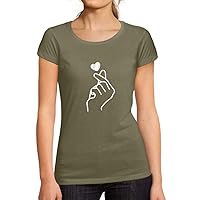 Women's Graphic T-Shirt Organic Hand Heart Love Eco-Friendly Ladies Limited Edition Short Sleeve Tee-Shirt