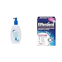 Vanicream Gentle Facial Cleanser 8 oz & Efferdent Retainer Cleaning Tablets, Denture Cleanser 126 Tablets Bundle