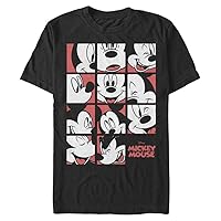 Disney Big & Tall Classic Mickey Mouse Expression Grid Men's Tops Short Sleeve Tee Shirt