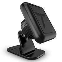 Trianium Magnetic Dash Car Mount Phone Holder Desk Stand Compatible with iPhone, Samsung, Huawei, Nokia, LG, Moto Smartphone, Stick-on Dashboard 3M-Adhesive Bendable Base and Metal Plate Included