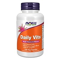 NOW Supplements, Daily Vits™ with Fruit & Veggie Blend, Lutein and Lycopene, 120 Veg Capsules