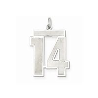 925 Sterling Silver Large Satin Pendant Necklace Sport game Number Jewelry for Women in Silver Choice of Numbers and Variety of Options