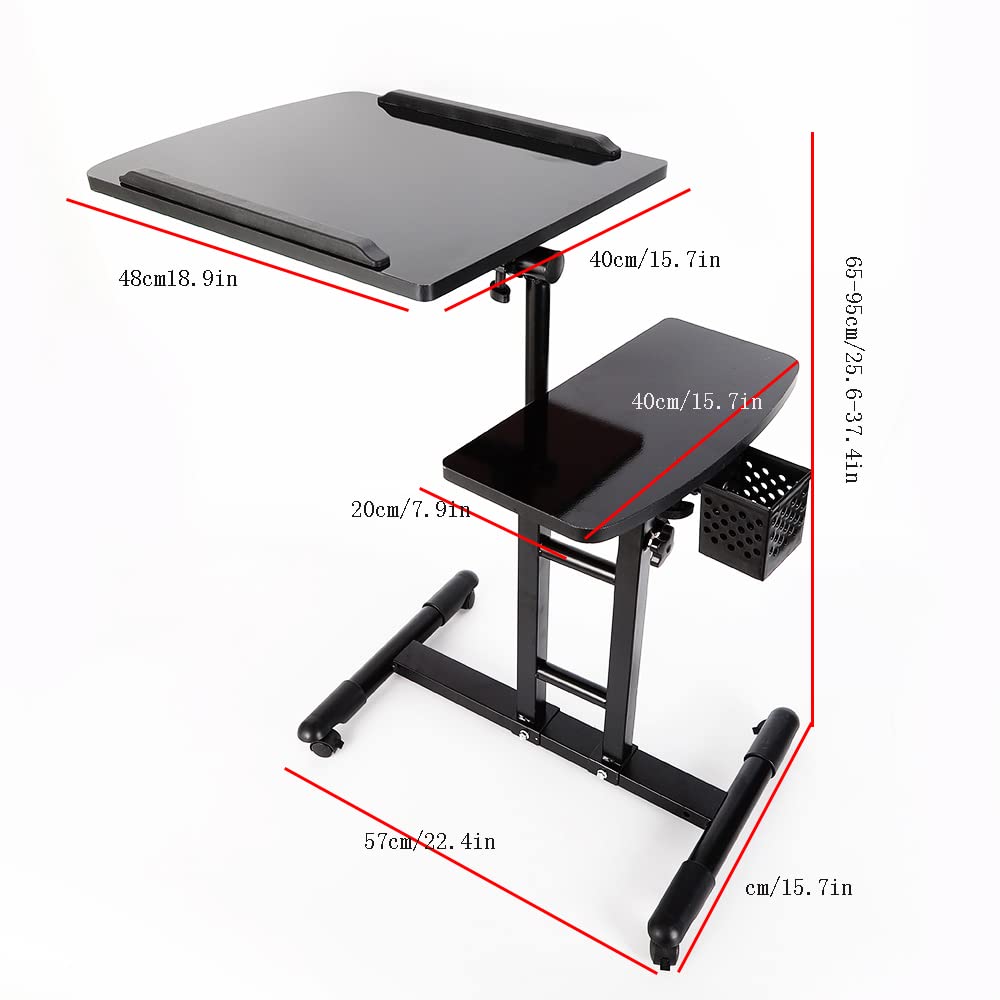 CNCEST Tattoo Workstation,Portable Tattoo Table Hair Salon Tray Adjustable Height Rolling Tattoo Supplies and Equipment Stand