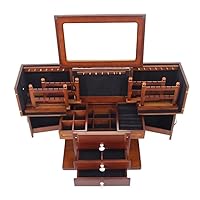 Retro Multifunctional Large Jewelry Box Princess European Style Makeup Organizer Case Cosmetic (Color : A, Size