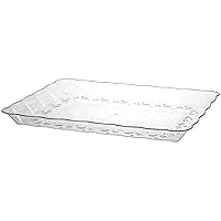 Elegant Clear Scalloped-Edged Plastic Tray - 9