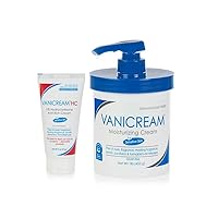 1% Hydrocortisone Anti-Itch Cream, 2 Oz & Moisturizing Cream with Pump, 16 Oz