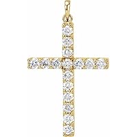 14k Yellow Gold 1 5/8 Ct Diamond Cross Pendant
