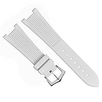 Ewatchparts 25 x 18 RUBBER WATCH STRAP BAND FOR PATEK PHILLIP NAUTILUS 5712G/R/A,5980R WHITE