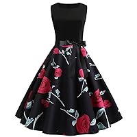 Vintage Dress for Women 1950s Fashion Swing Sundresses Rockabilly Cocktail Prom Tea Party 1950 Style Clothing