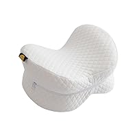Memory Foam Ergonomic Knee and Leg Pillow - Orthopedic Knee Pillow for Side Sleepers - Spacer Cushion for Spine Alignment, Back Pain, Pregnancy Support - Pain Relief Contour Wedge Pillow White