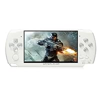 Handheld Game Console 4.3 inch 8GB Built in 2000 Games for Multiple Simulators X6 Retro Video Game Console Mp3/4/Ebook TV Out Mini Hand Portable Game Player Device Holiday (White)