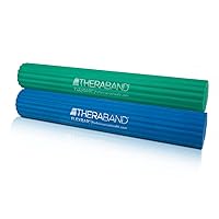 FlexBar, Tennis Elbow Therapy Bar, Relieve Tendonitis Pain And Improve Grip Strength, Resistance Bar For Golfers Elbow And Tendinitis, Medium-Heavy, 2- Pack, GREEN/BLUE