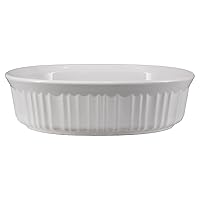 Corningware FS12 French White 1.5qt/1.4L Oval Ceramic Casserole Bakeware Dish
