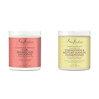SheaMoisture Curl Enhancing Smoothie Hair Cream for Thick, Curly Hair Coconut & Leave In Conditioner Conditioner For Hair Jamaican Black Castor Oil To Soften and Detangle Hair 20 oz