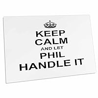 3dRose Keep Calm and Let Phil Handle it - Funny Personal Name - Desk Pad Place Mats (dpd-233359-1)
