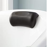 Bath Pillows Comfort Spa Bathtub Pillow with Suction Cup Luxury Bath Cushion Head Support Neck Rest Non-Slip Backrest,Black