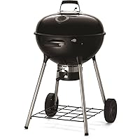 22-Inch Charcoal Kettle Grill - NK22K-LEG-3 - Black, 360in² Cooking Area, Sturdy 4-Leg Design, 7-Inch Wheels