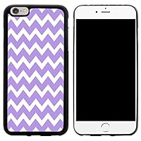 Chunky Chevron Lilac Purple Chevron Design iPhone 6/6s Plus Hybrid Case Cover, Black