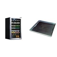 NewAir Beverage Refrigerator And Cooler & WirthCo 40092 Funnel King Drip Tray - Black Plastic 22 x 22 x 1.5 Inches - Perfect for Catching Spills or Leaks from Mini Fridges