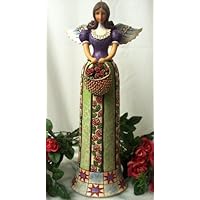 Tall Angel With Rose Basket - Basket Of Beauties