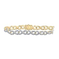 10K Yellow Gold Diamond Lovely Infinity Stunning Fine Bracelet 5 Ctw.