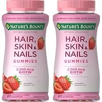Optimal Solutions Hair, Skin and Nails Gummies, Strawberry, 80 Count (Pack of 2)