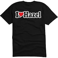 T-Shirt Man Black - I Love with Heart - Party Name Carnival - - I Love Hazel