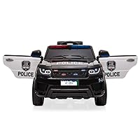 XITUXIXI 12V Kids Police Ride On Car Electric Cars 2.4G Remote Control, LED Flashing Light, Music & Horn.