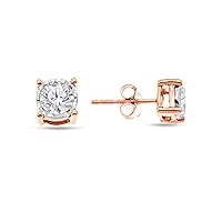Natalia Drake 1/10-1/2 Cttw Round Brilliant Cut Diamond Stud Earrings for Women in 925 Sterling Silver Miracle Plate Color H-I/Clarity I1-I2