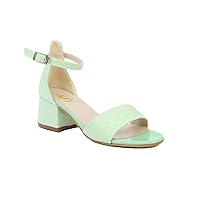SIRRI Girls Ankle-Strap Shoes, Block Heels Sandals with Glitter for Special Occasion