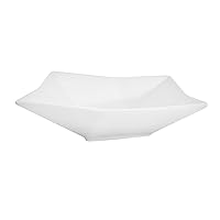 CAC China QZT-B8 Crystal 8-Inch by 8-1/2-Inch by 3-Inch Super White Porcelain Square Bowl, 38-Ounce, Box of 24