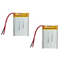 3.7V 450Mah Rechargeable Lithium Polymer Battery with Protective Board, High Performance Backup Battery, for Massagers Toys Digital Products, 2 Pcs