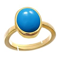 Choose Your Gemstone Adjustable Gold Plated Ring 2.95 Carat Natural Birthstone Ring in Size 5 to 30 for Men & Women