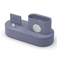 elago 3 in 1 Charging Station for Apple Products, Designed for AirPods 3rd Generation, AirPods Pro 1st & 2nd Generation, iPhone, Apple Watch [Original Cables Required-NOT Included] (Lavender Grey)