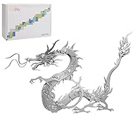 3D Metal Puzzle Model Kit, Mechanical Chinese Dragon Metal Jigsaw Puzzle DIY Manually Assemble Animal Models, Christmas Birthday Gifts for Adults, 100 PCS