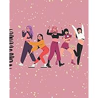 Korean Notebook - K-Pop Themed Journal - Cute Korean Aesthetic Notebook - Pink Music Journal - Sparkles - Lined Journal Notebook for Lover of Dance - Matte Cover: Kawaii Dance And KPOP Lovers Gift
