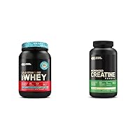 Optimum Nutrition Gold Standard 100% Whey Protein Powder Fruity Cereal 2 Pound & Creatine Monohydrate Powder Unflavored 60 Servings