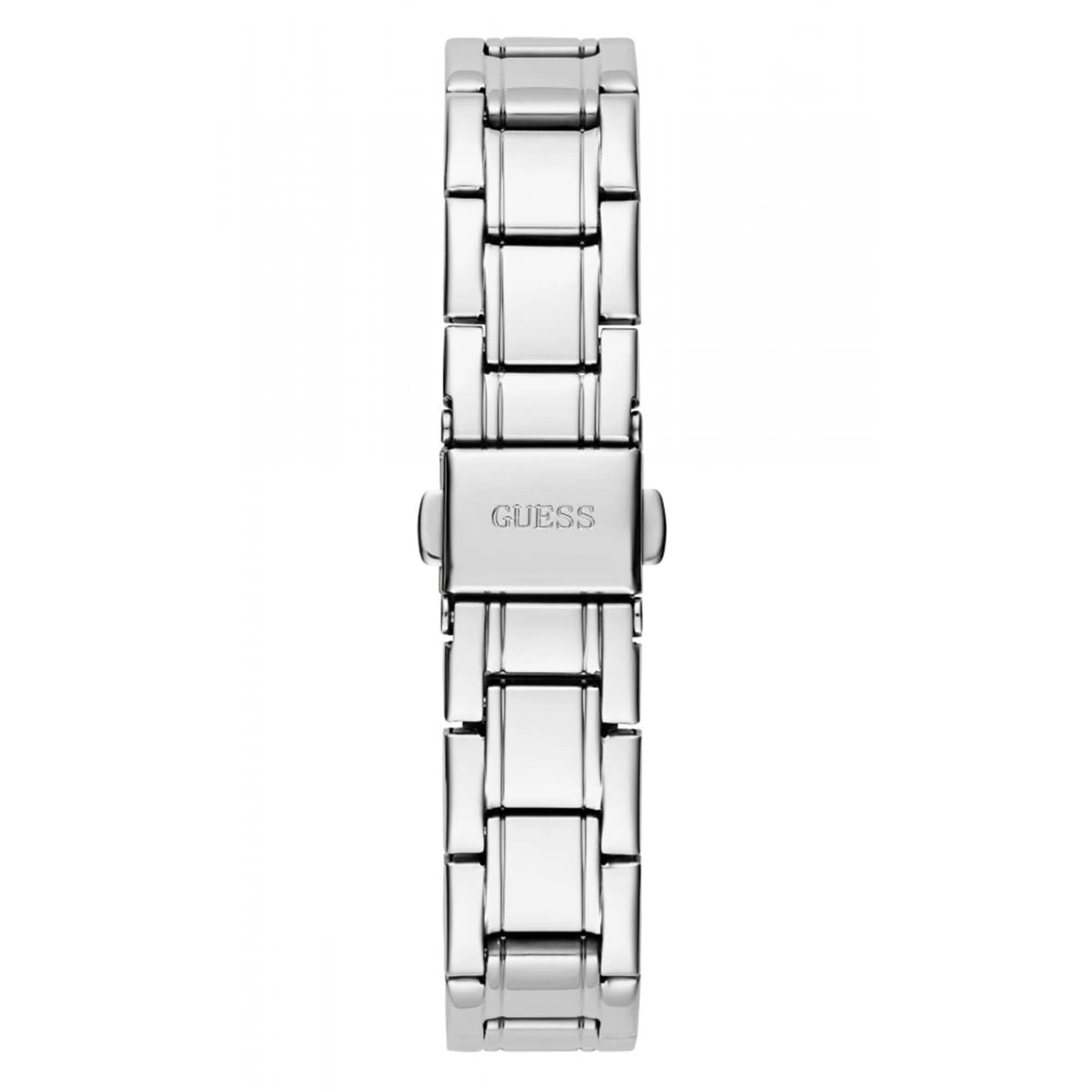 GUESS Ladies 28mm Watch - Silver Tone Bracelet Silver Tone Case White Dial