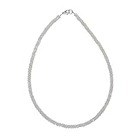 ERCE Rainbow Moonstone Gemstone Necklace facetted, 925 Sterling Silver Lobster Claw Clasp, Ø 7 - 8 mm, length: 45 cm, in gift box