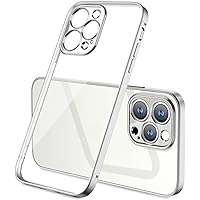 Clear Case for iPhone 13 Pro, Thin Slim Fit Cover 6.1-Inch,Never Yellow Shockproof Protection,Hard TPU Phone Cases, with Camera Protection (Color : Silver, Size : for iphone13Pro)