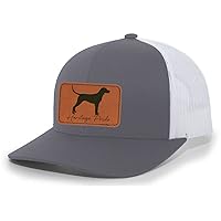 Heritage Pride Canine Collection Redbone Coonhound Deer Hunting Dog Mens Engraved Leather Patch Mesh Back Trucker Hat