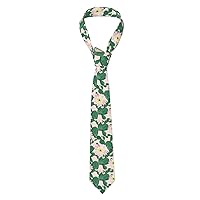 Colored Doodle Flowers Print Men'S Novelty Necktie Funny & Formal Neckties For Weddings, Business Parties Gift