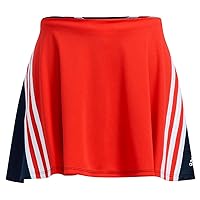 adidas Girls' 3-Stripe Flounce Knit Skorts Tennis Skirt, Vivid Red, X-Large (16)