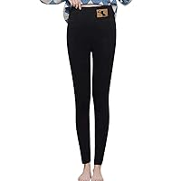 Fleece Lined Leggings High Waisted Letter Print Elastic Yoga Slim Pant Plus Size Warm Thick Winter Warm Thermal Pants