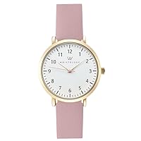 Wristology 29 Styles Mini Numbers Watch Leather Band - Interchangeable Genuine Leather Strap - Easy to Read Petite Small Size Analog Nurse Watch with Second Hand for Women, Men, Nurses, Teachers
