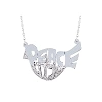 Rylos Necklaces For Women Gold Necklaces for Women & Men 14K White Gold or Yellow Gold Diamond Peace Shalom Necklace Special Order, Made to Order Necklace