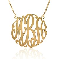 JOELLE Monogram Necklace Sterling Silver Custom Any Initial Name Necklace for Women Girls