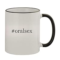 #oralsex - 11oz Colored Handle and Rim Coffee Mug, Black