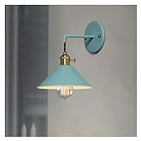 JIECHUqn - Modern Colorful Wall Sconce, Metal Macaroon Wall Light Fixture, 1 Light Cone Shape for Kitchen Bedroom in White (Color : Gray) Blue(Color:Blue)